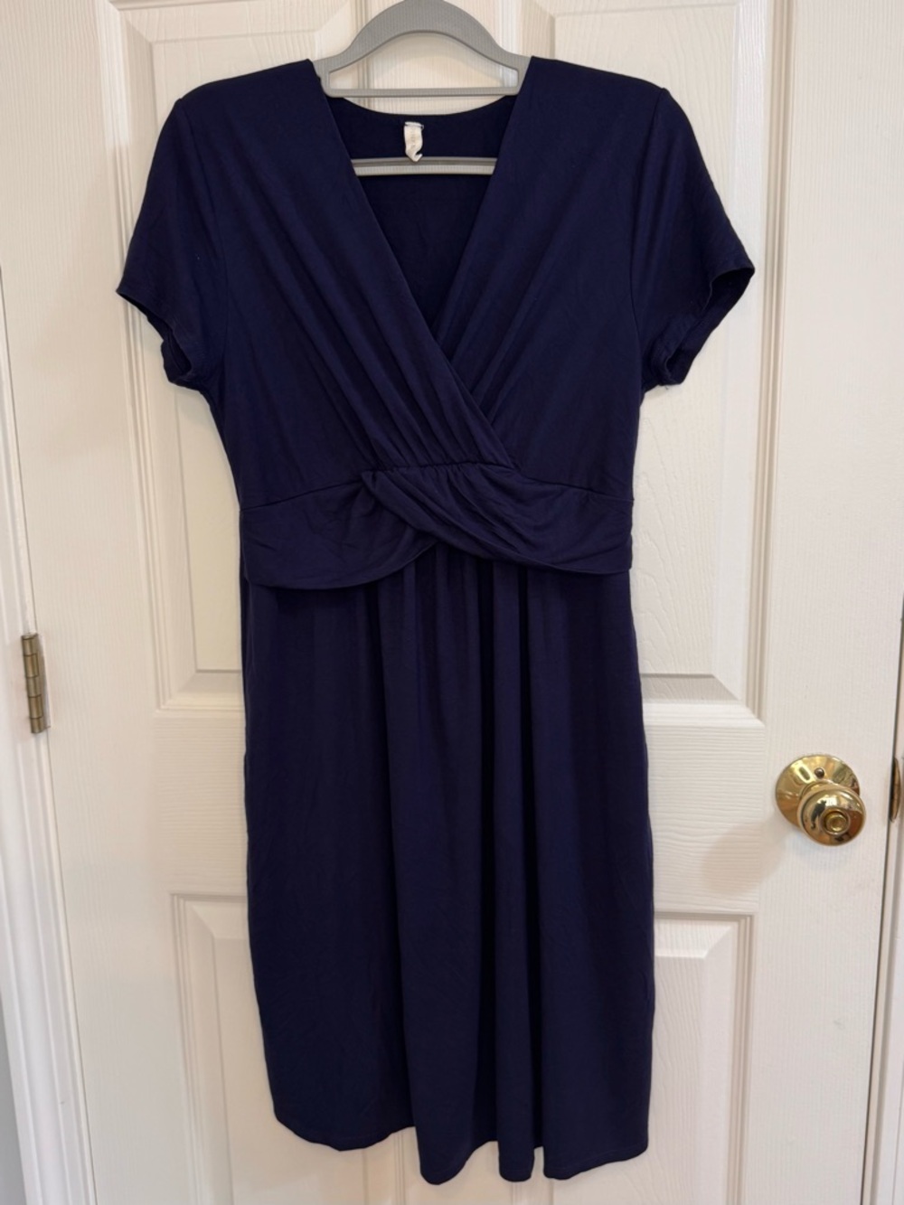 Pinkblush Navy Wrap Front Midi Dress